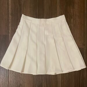 SHEIN White A-Line Mini Skirt Pleated Casual